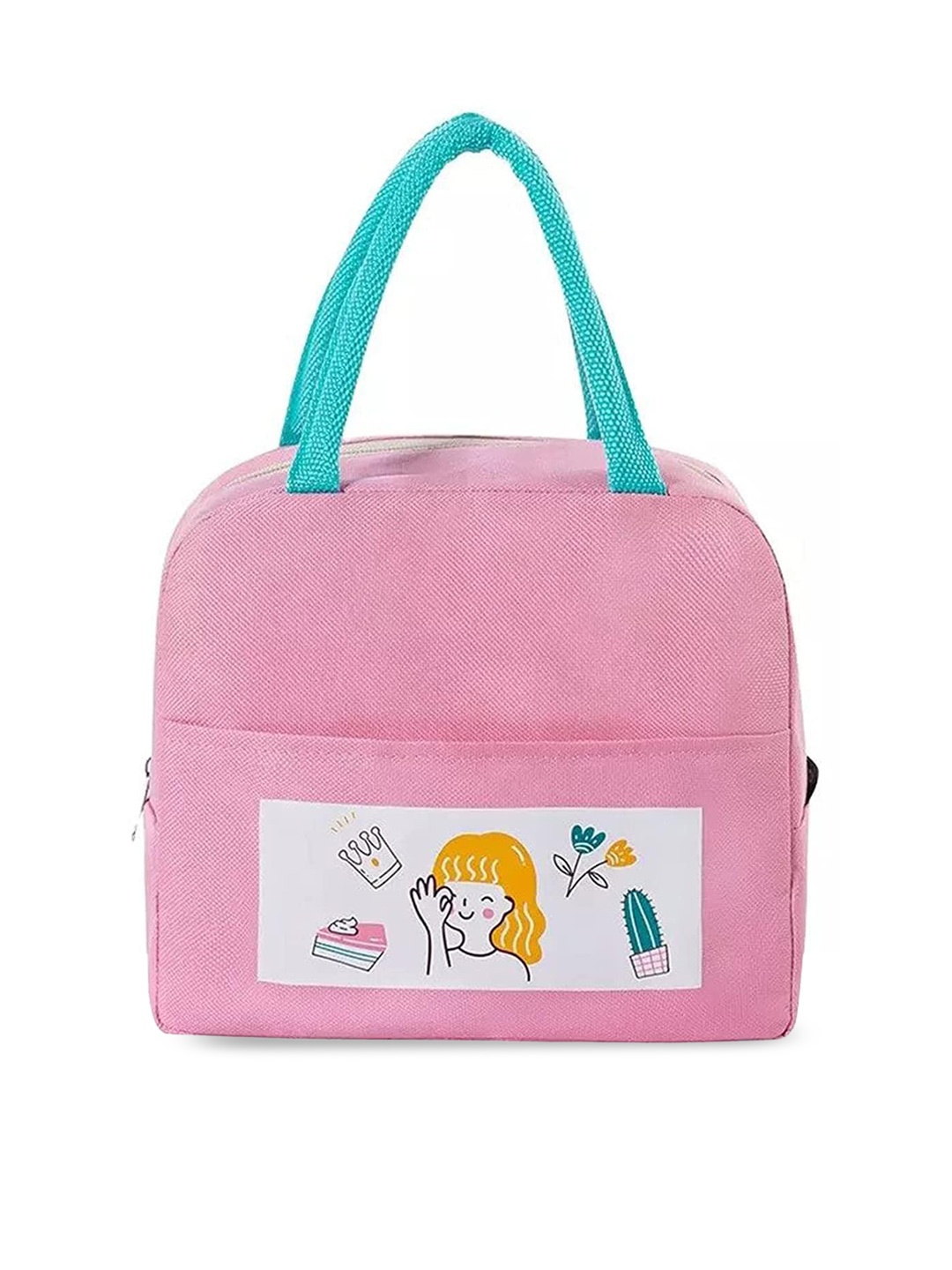 

HOUSE OF QUIRK Pink Printed Insulated Lunch Bag