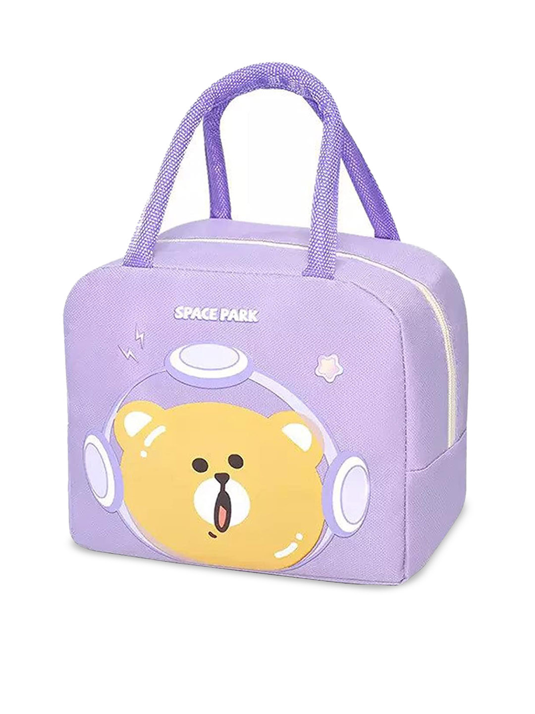 

HOUSE OF QUIRK Purple Printed Heat Insulated Lunch Bag