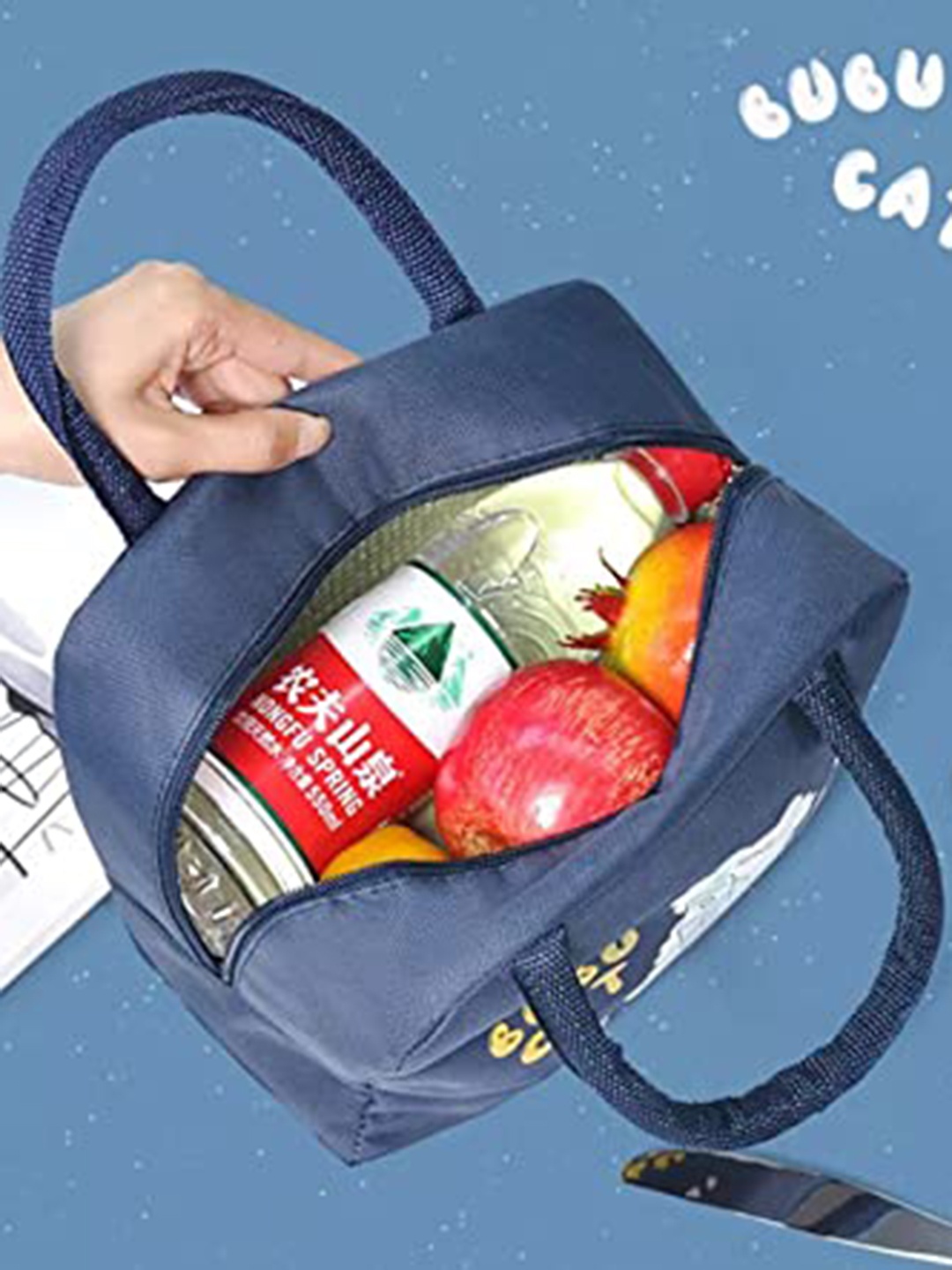 

HOUSE OF QUIRK Blue Printed Reusable Lunch Bag Organisers