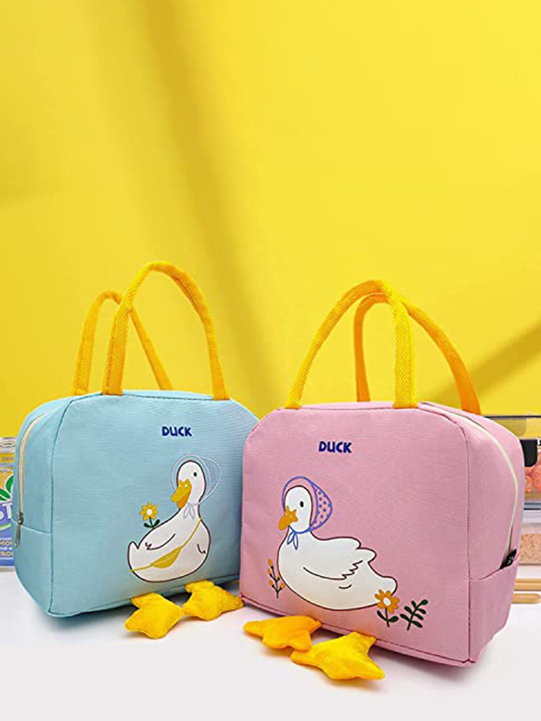 

HOUSE OF QUIRK Pink Printed Heat Insulated Lunch Bag
