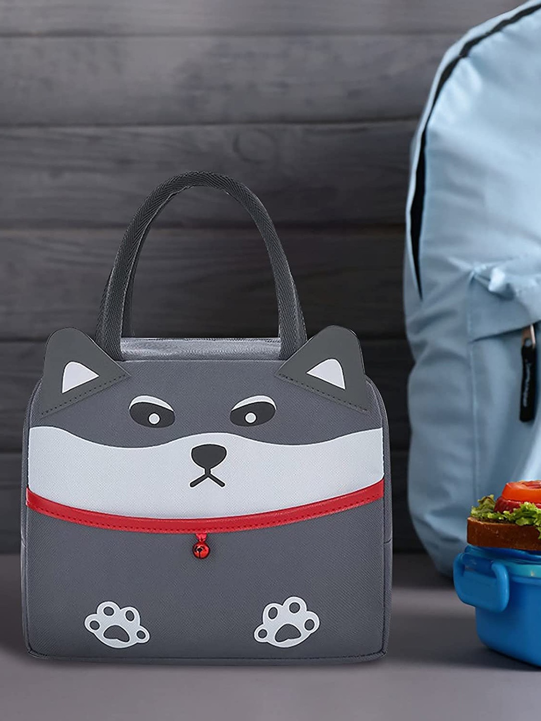 

HOUSE OF QUIRK Grey Printed Insulated Reusable Lunch Bag