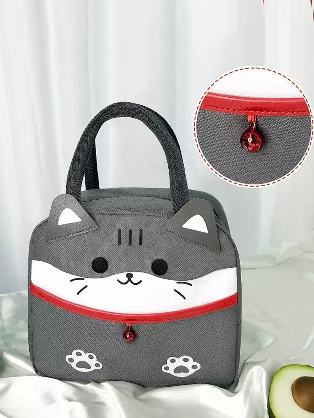 

HOUSE OF QUIRK Grey Printed Insulated Reusable Lunch Bag