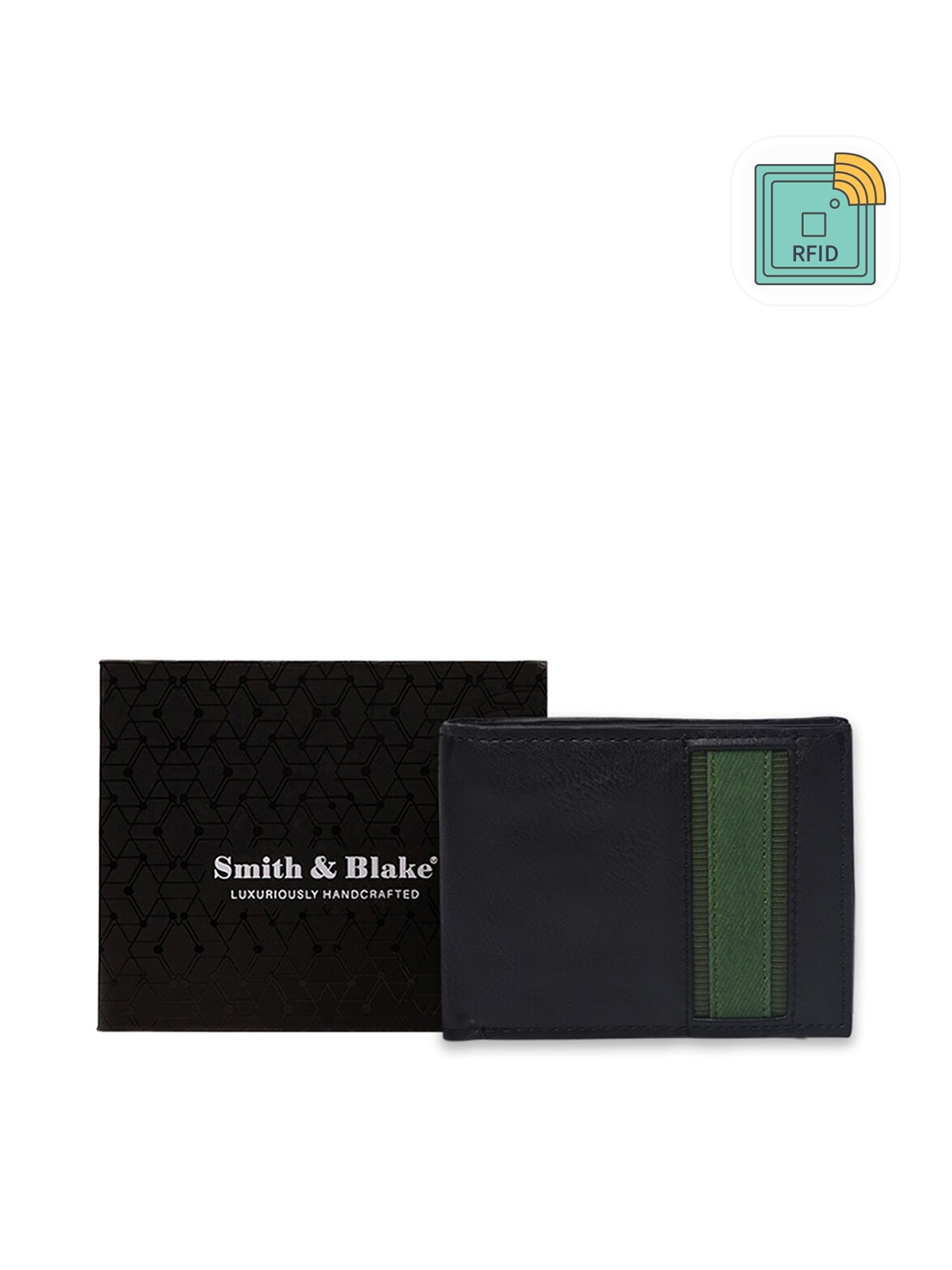 

Smith & Blake Unisex Black PU Two Fold Wallet