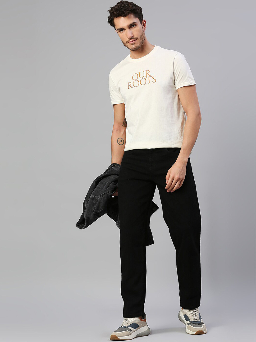 

High Star Men Black Stretchable Cotton Jeans