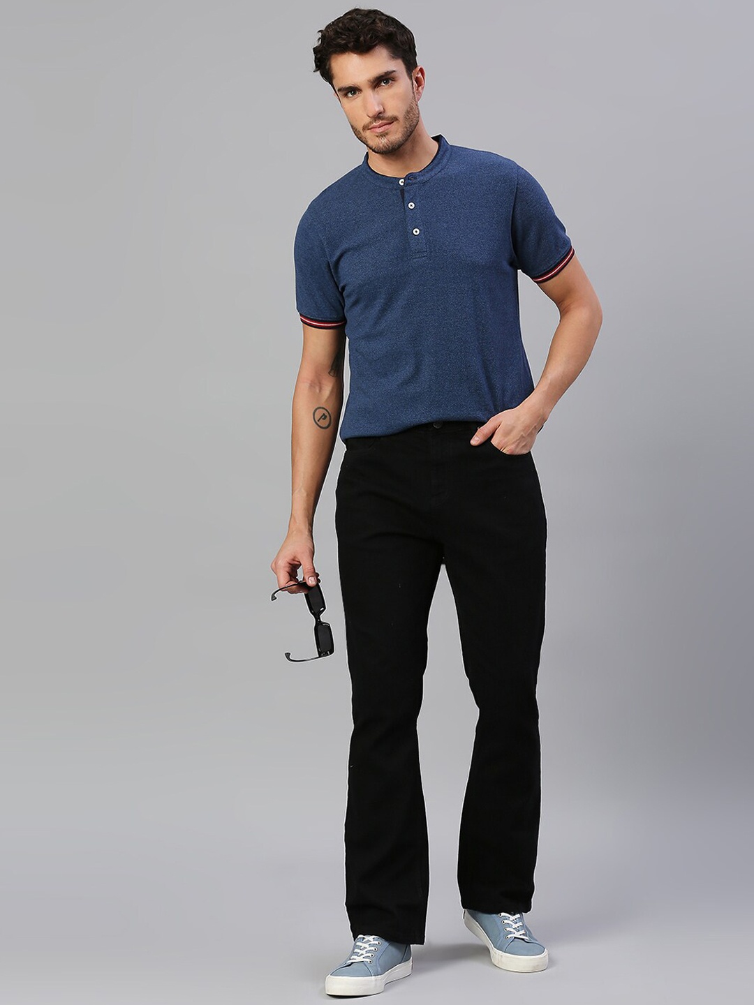 

High Star Men Black Bootcut Stretchable Cotton Jeans