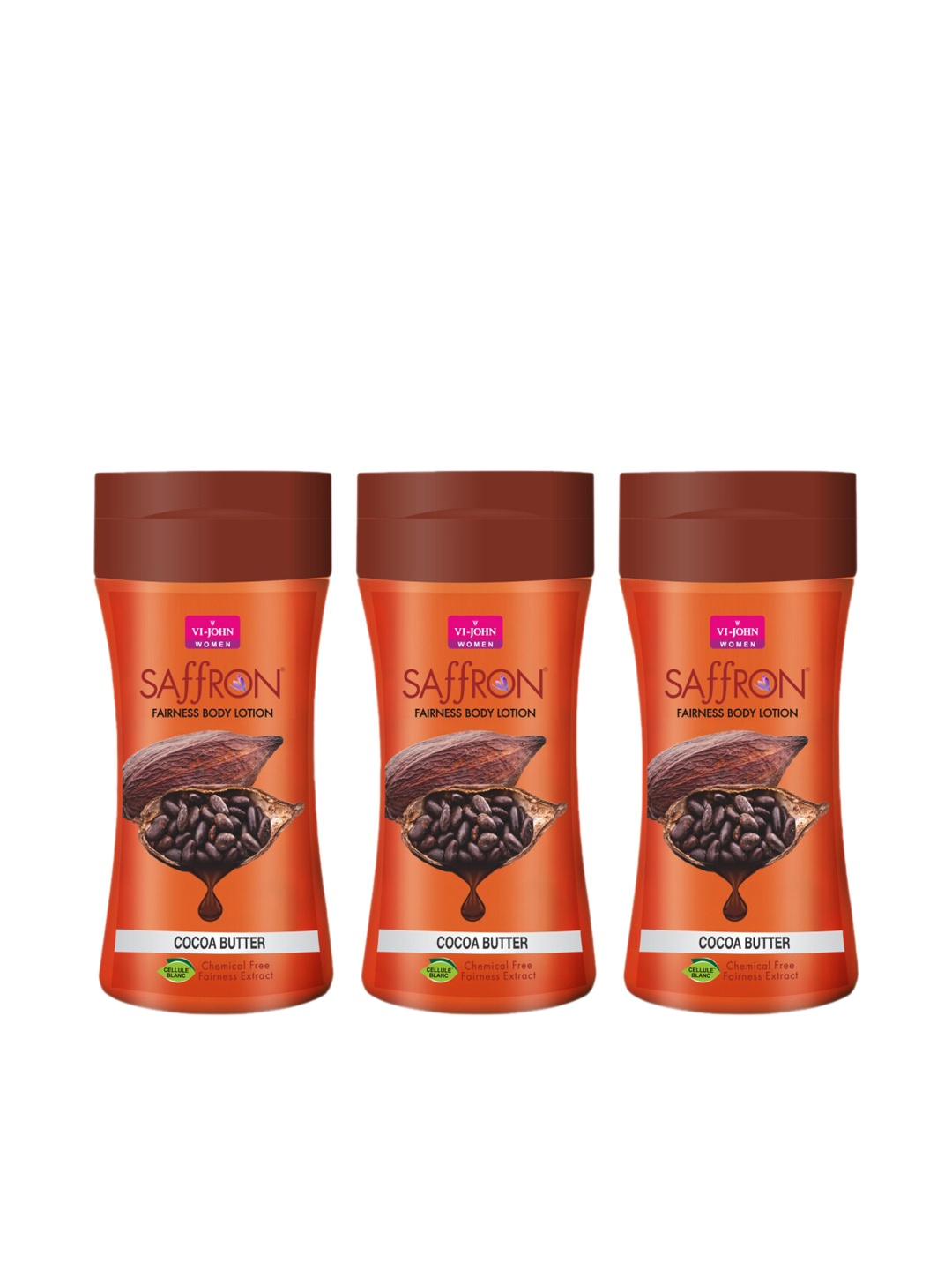 

VI-JOHN Set of 3 Saffron Body Lotion 750ml, Brown