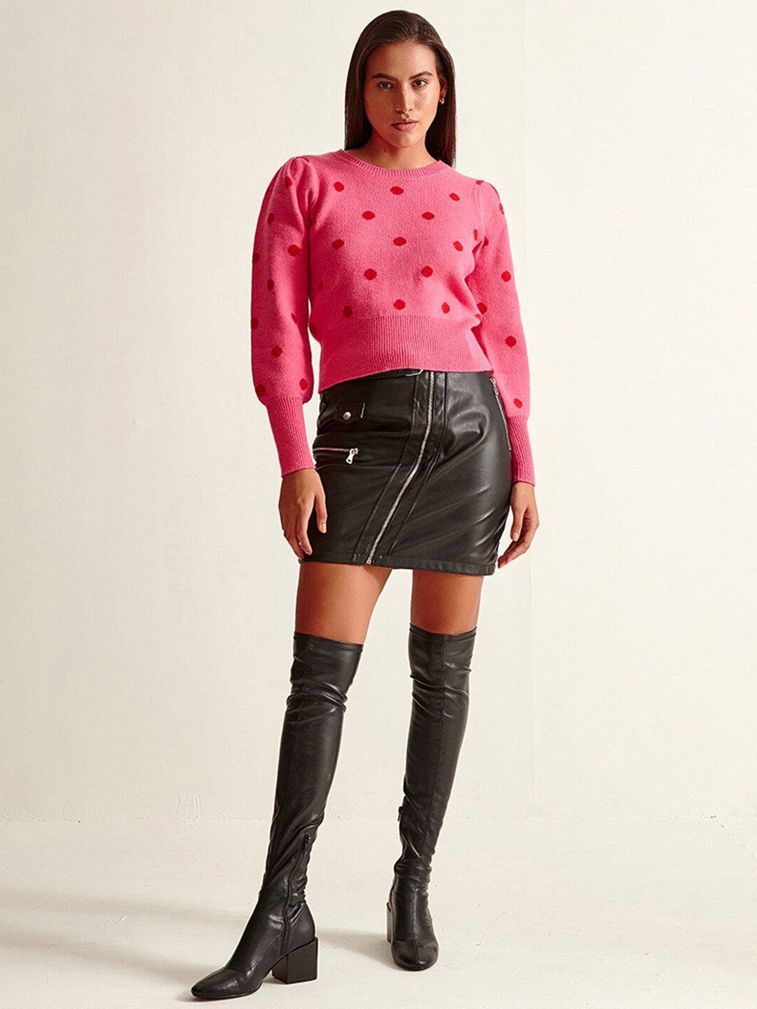 

COVER STORY Women Fuchsia Printed Pullover