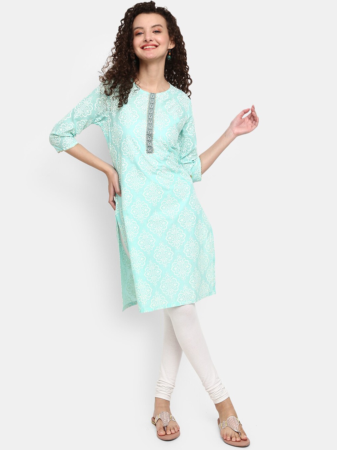 

V-Mart Women Blue Floral Kurta