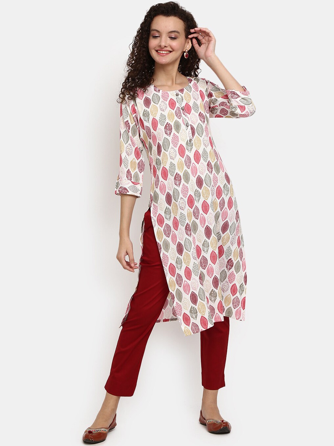 

V-Mart Women Off White Ethnic Motifs Printed Kurta