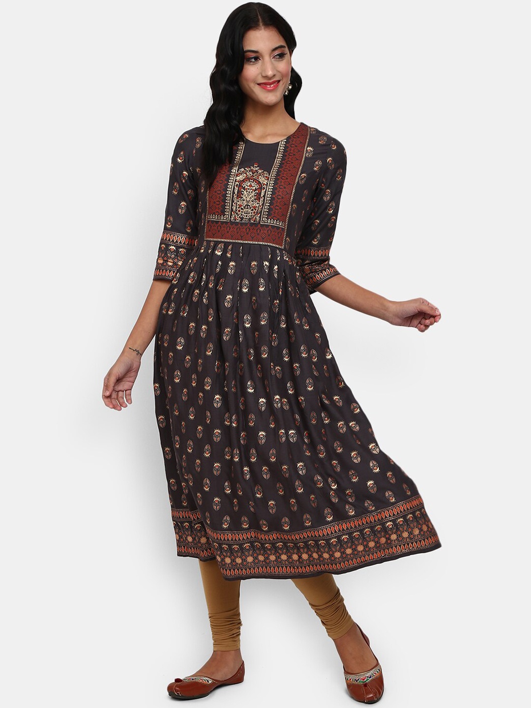 

V-Mart Women Navy Blue Ethnic Motifs Printed Kurta