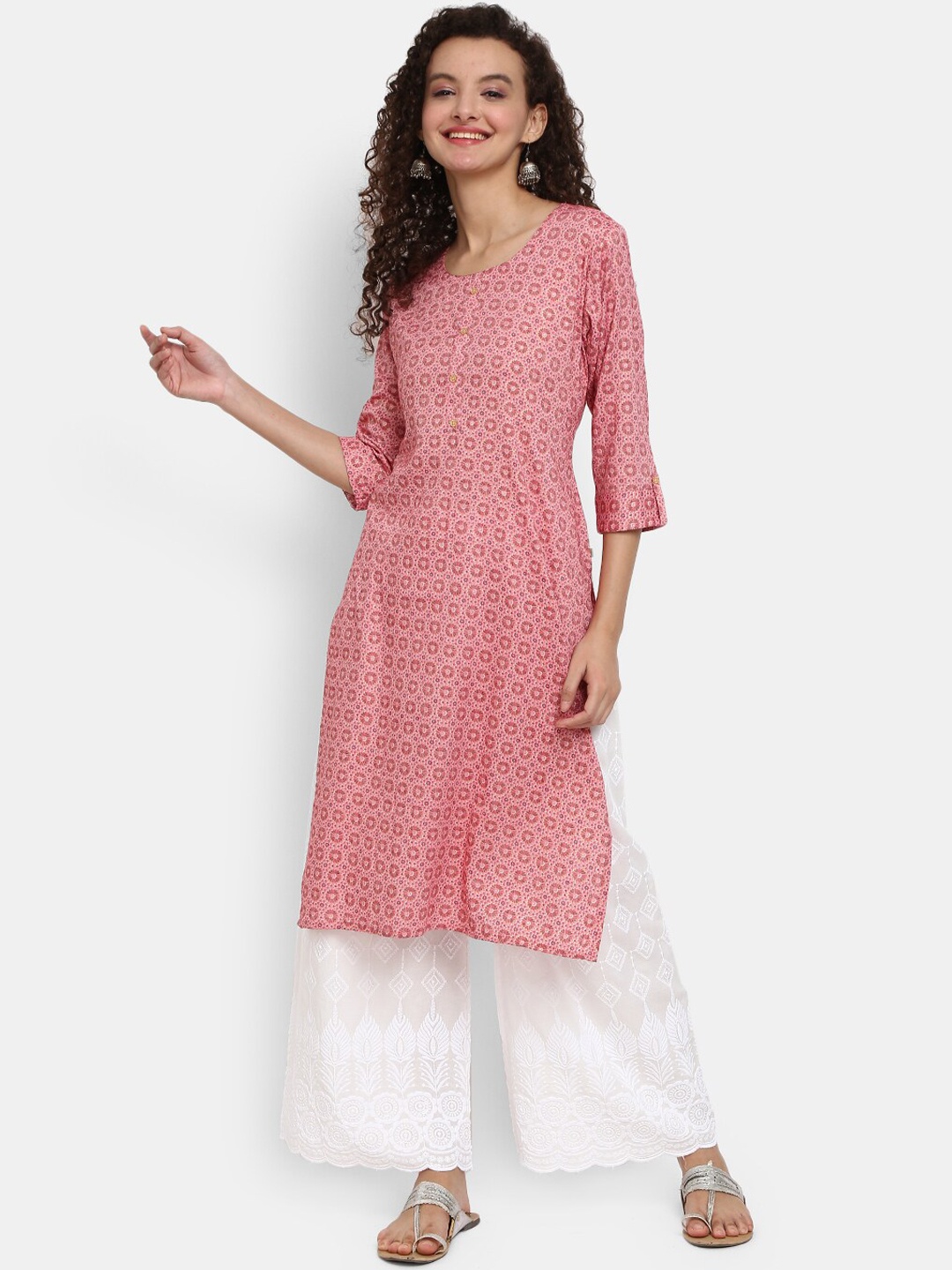 

V-Mart Women Pink Floral Printed Kurta