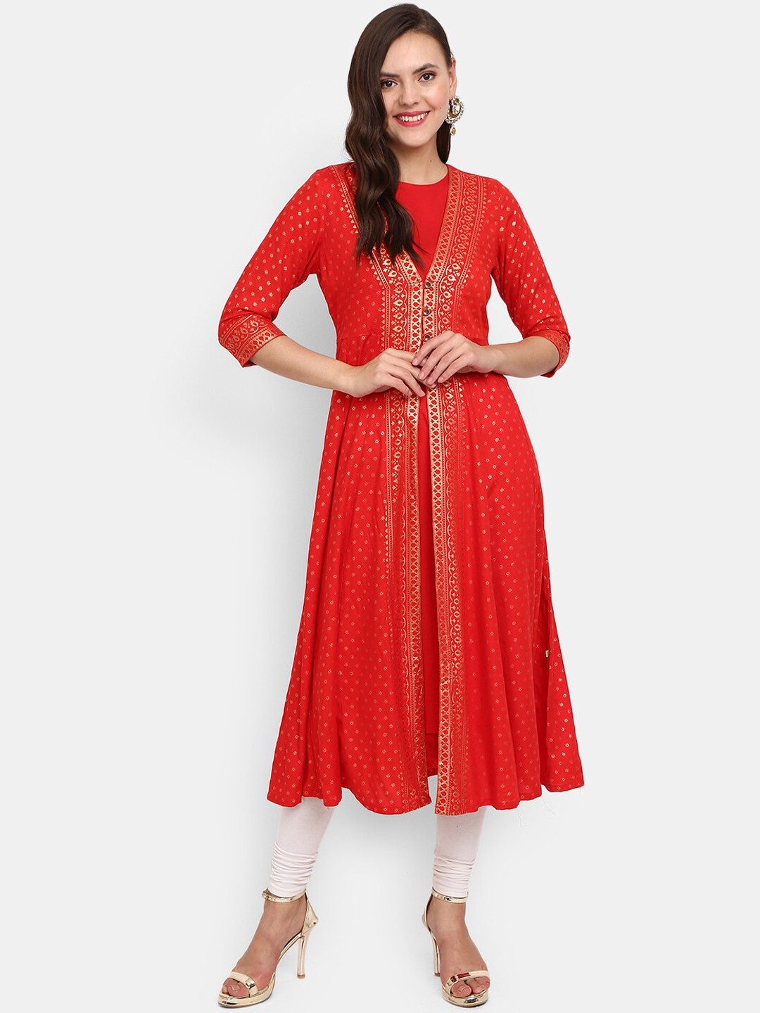 

V-Mart Women Red Ethnic Motifs Kurta