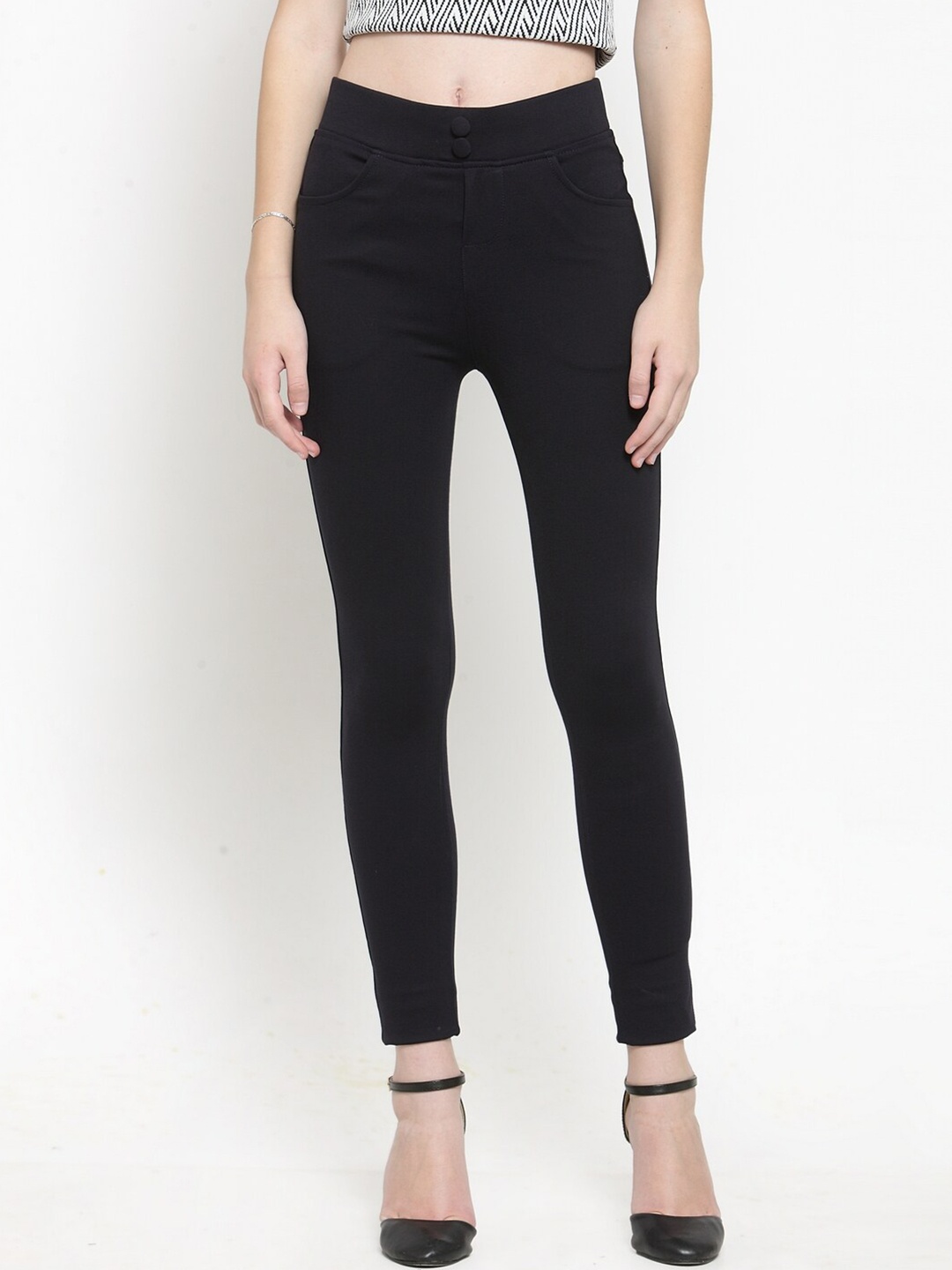 

Clora Creation Women Navy Blue Solid Skinny Fit Jeggings