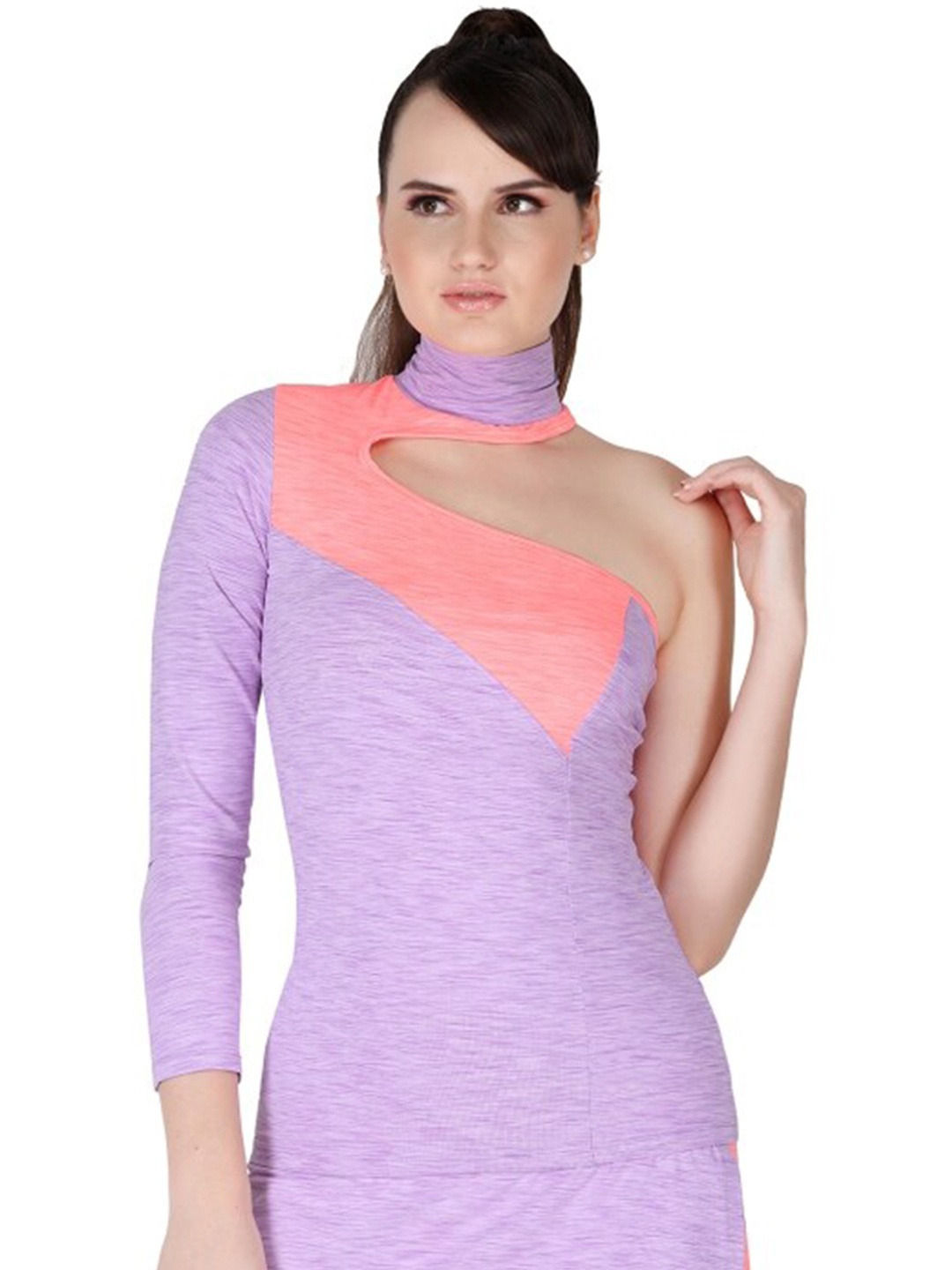 

La Aimee Purple Colourblocked Top