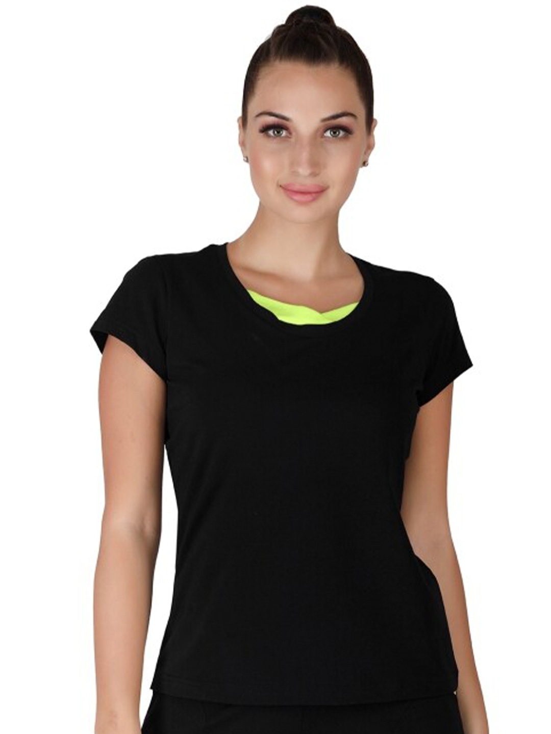 

La Aimee Black Polyester Spandex Top