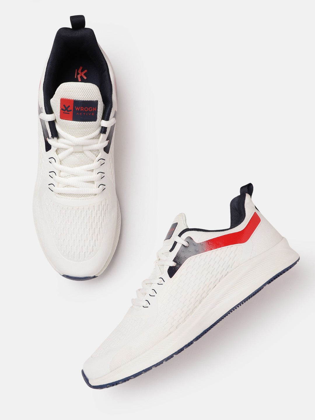 

WROGN Men Woven Design Running Shoes, White