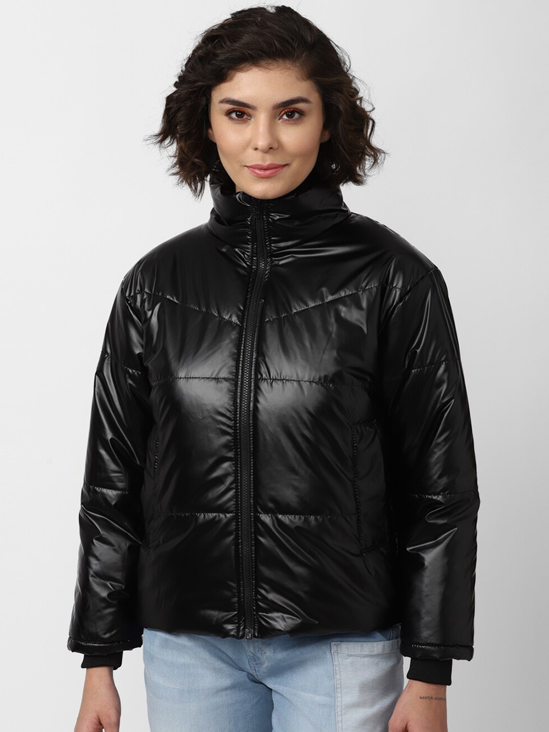 

FOREVER 21 Women Black Puffer Jacket