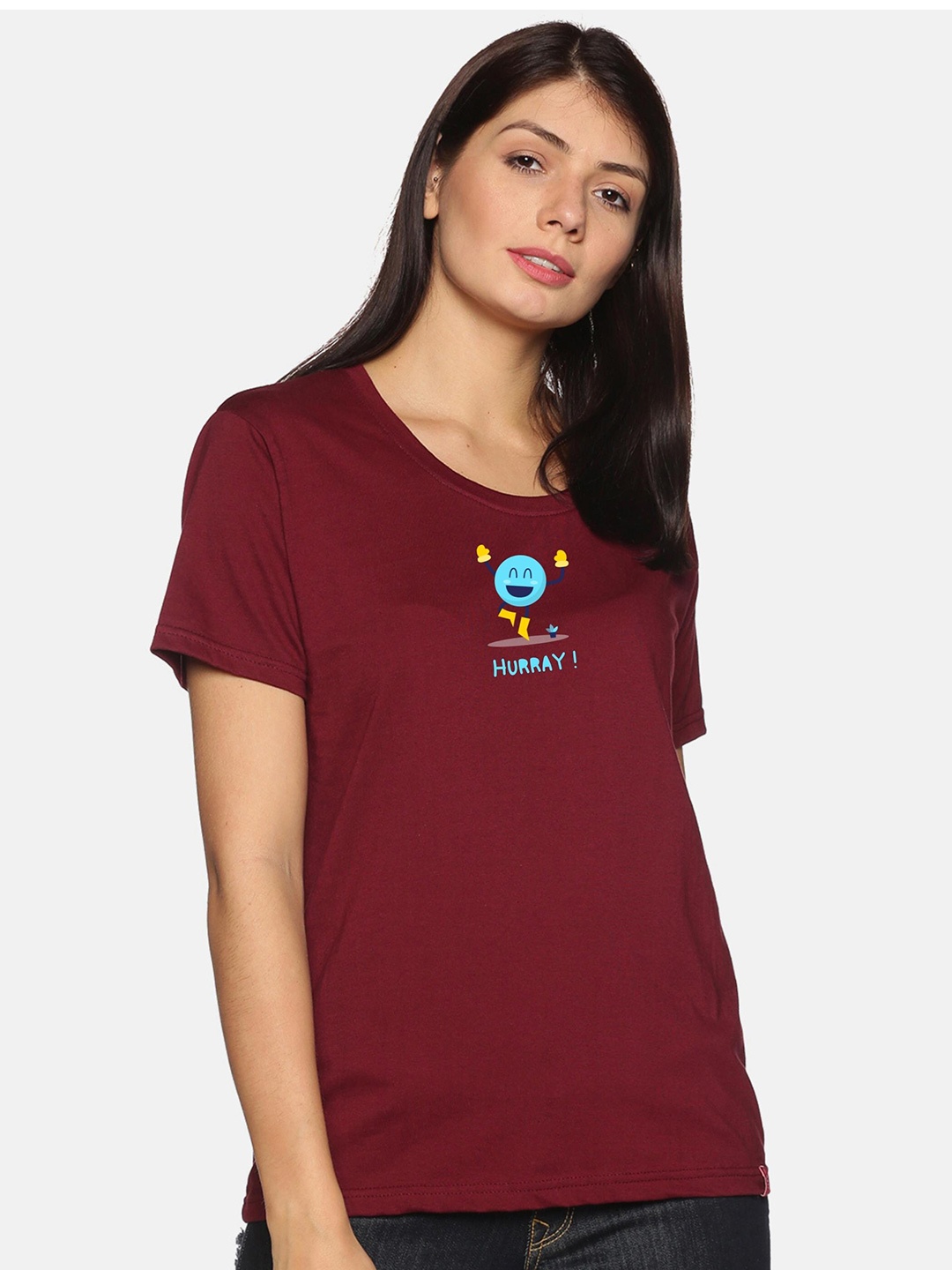 

NOT YET by us Women Maroon T-shirt