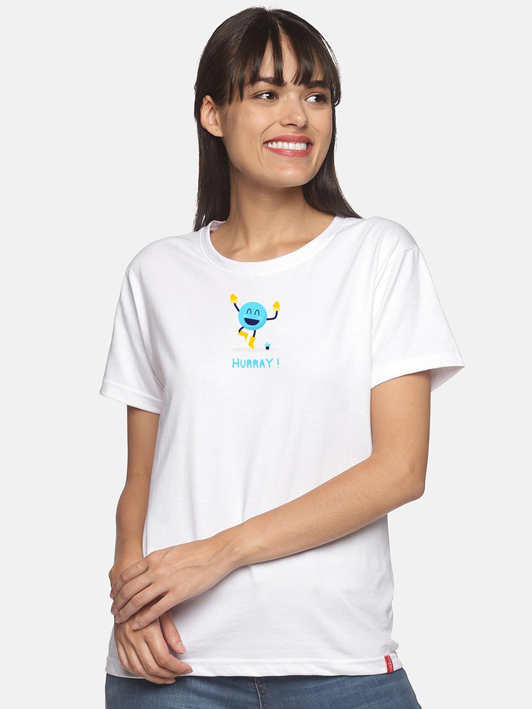 

NOT YET by us Women White Printed T-shirt