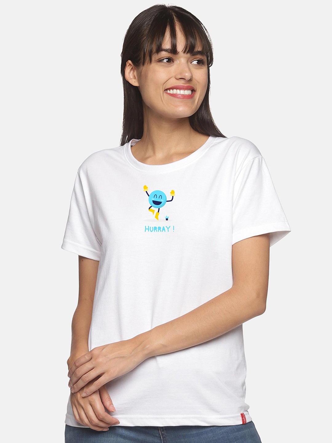 

NOT YET by us Women White Printed T-shirt