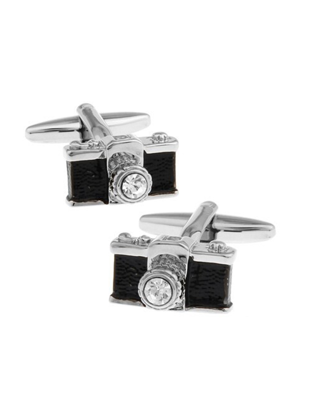 

The Tie Hub Black & Silver-Toned Quirky Cufflink