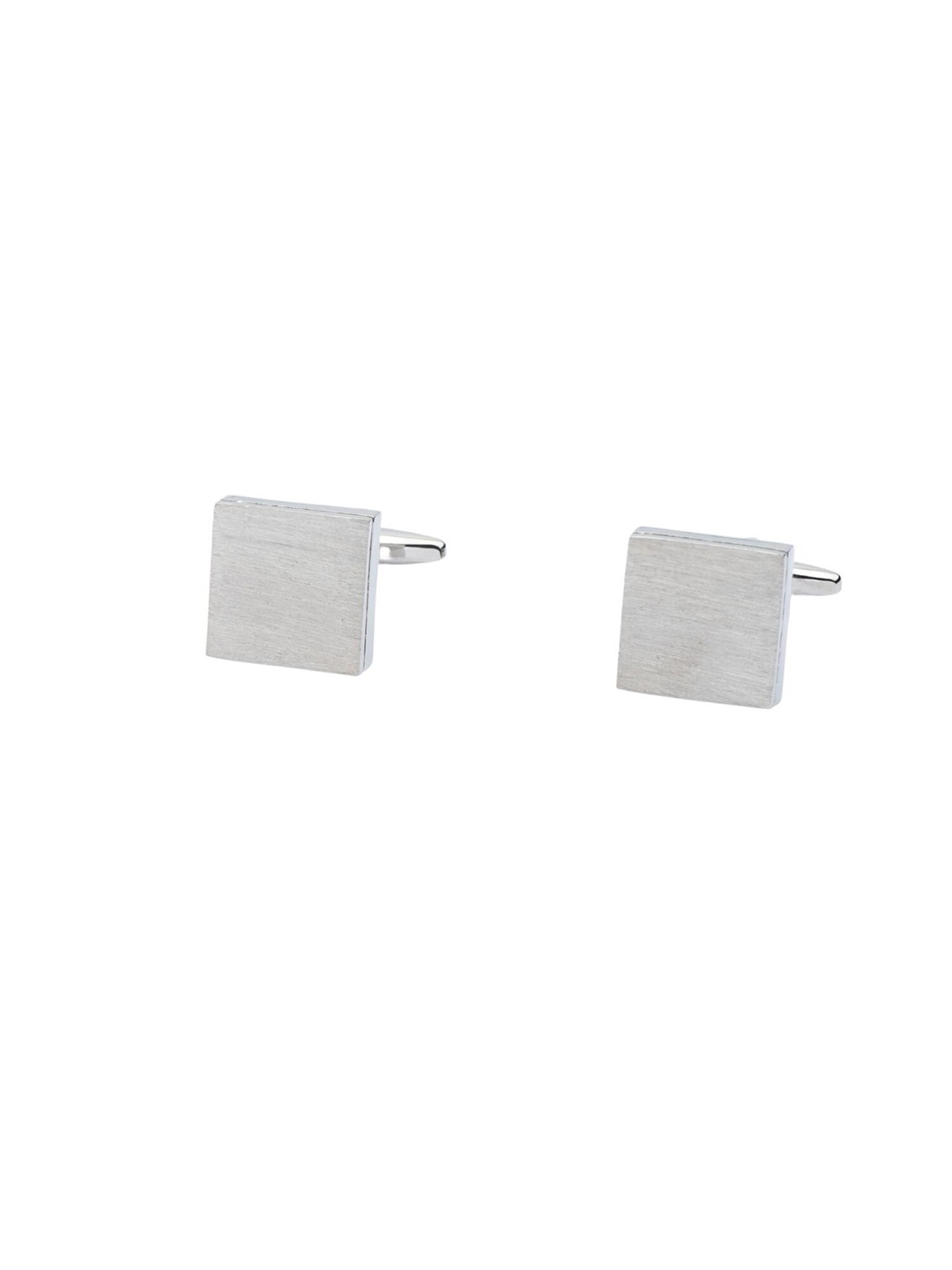 

The Tie Hub Silver-Toned Textured Geometric Cufflinks