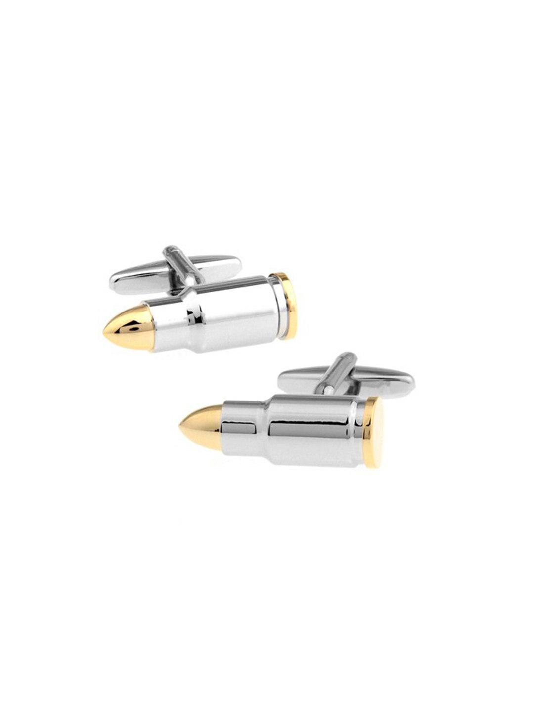 

The Tie Hub Silver-Toned & Gold-Toned Quirky Cufflink