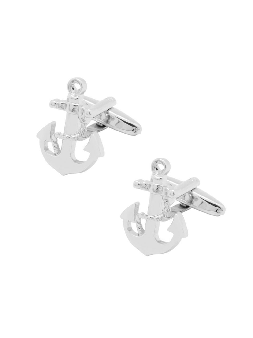 

The Tie Hub Men Silver-Toned Quirky Anchor Cufflinks