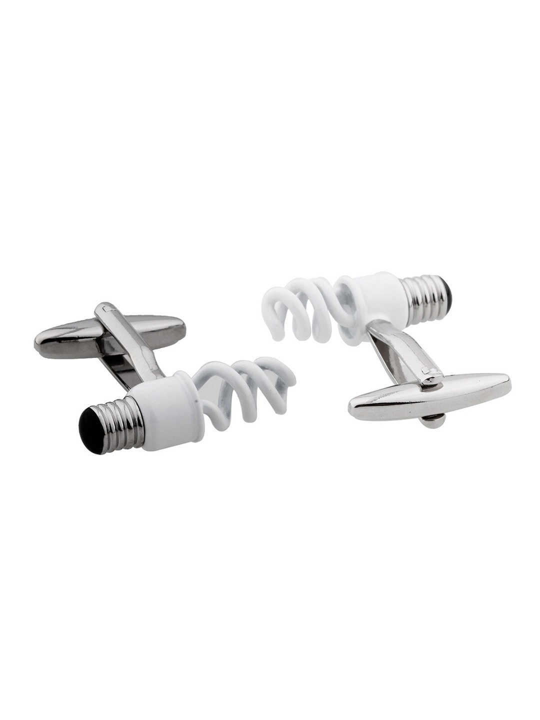 

The Tie Hub Silver-Toned & White Quirky Cufflink