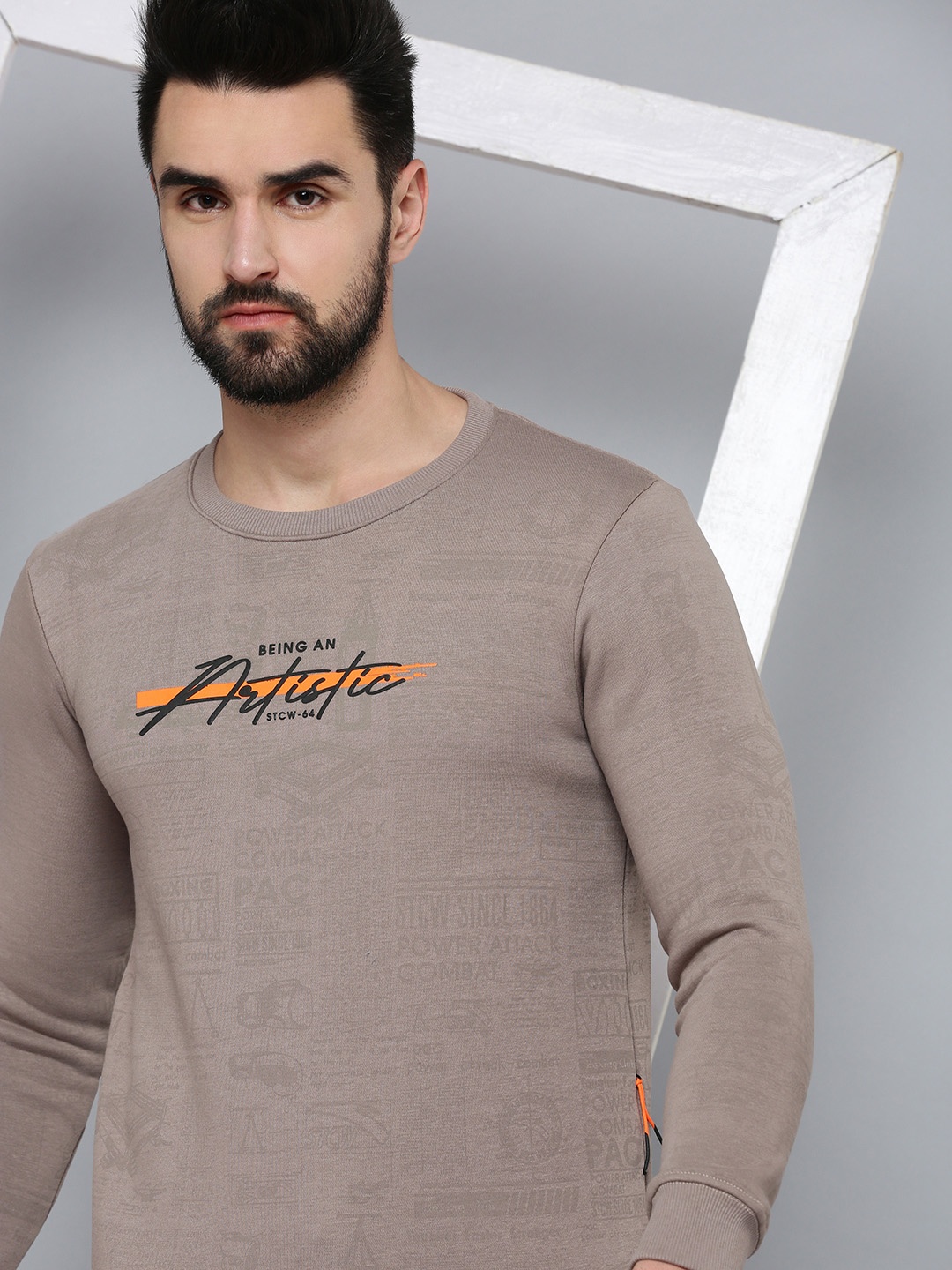 

SHOWOFF Men Taupe Sweatshirt