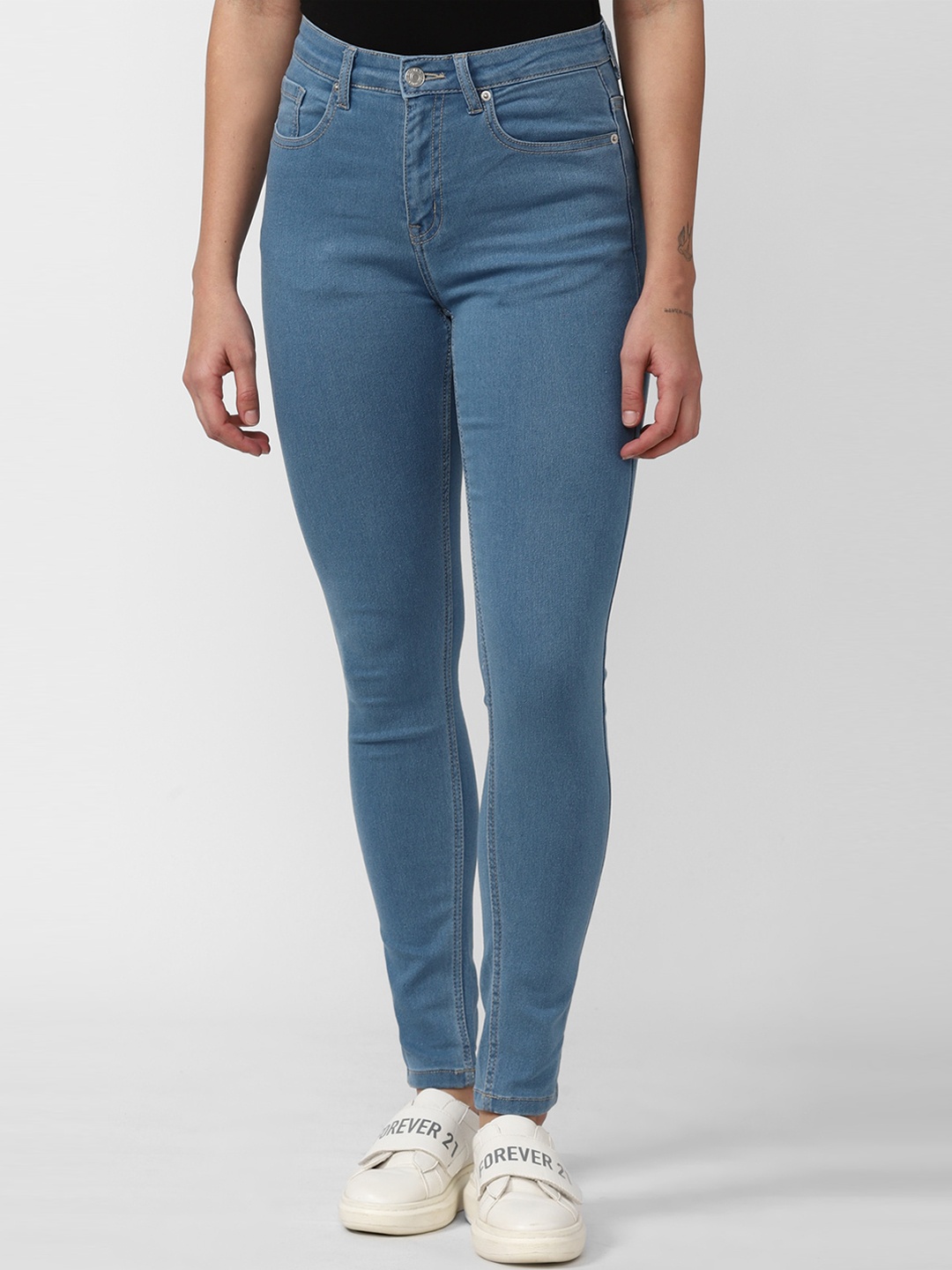 

FOREVER 21 Women Blue Slim Fit Cotton Jeans