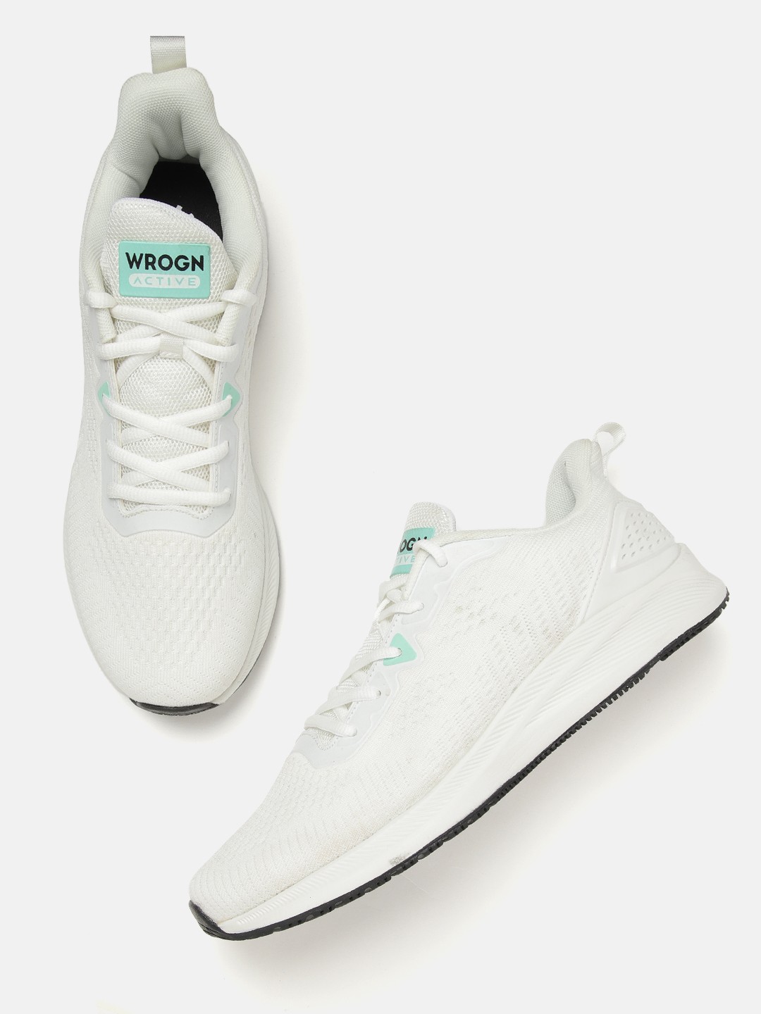 

WROGN Men White Woven Design Running Shoes