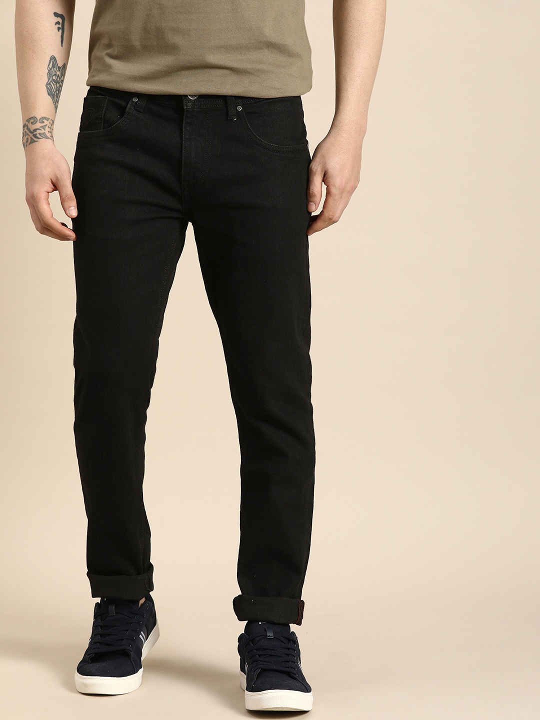 

Being Human Men Skinny Fit Low-Rise Stretchable Jeans, Black