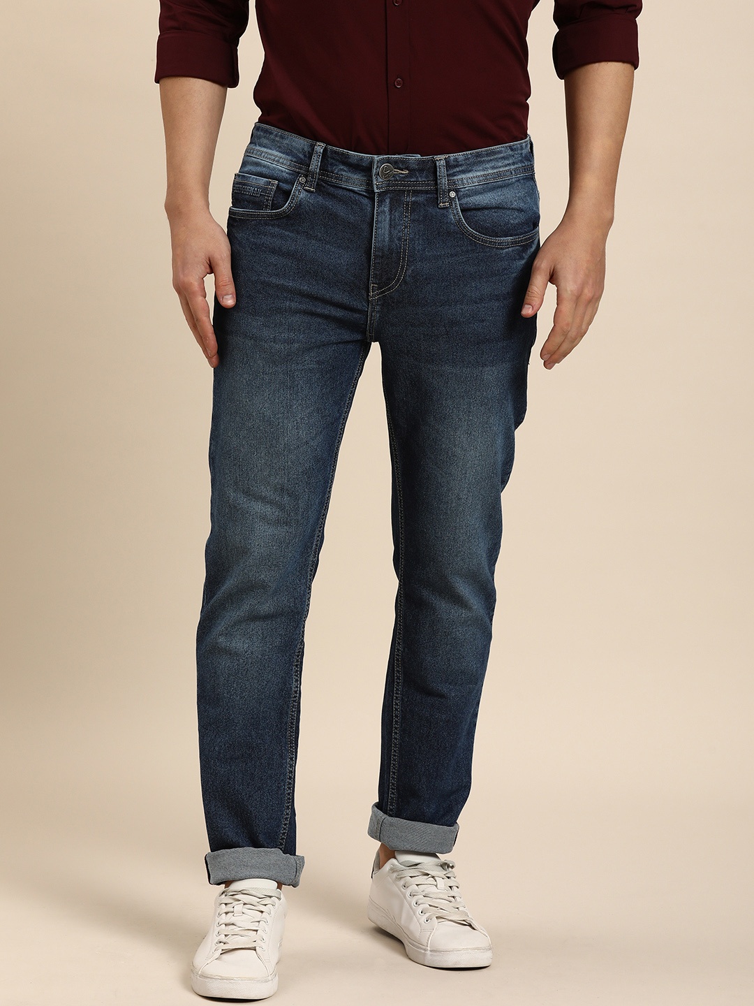 

Being Human Men Slim Fit Light Fade Stretchable Jeans, Blue