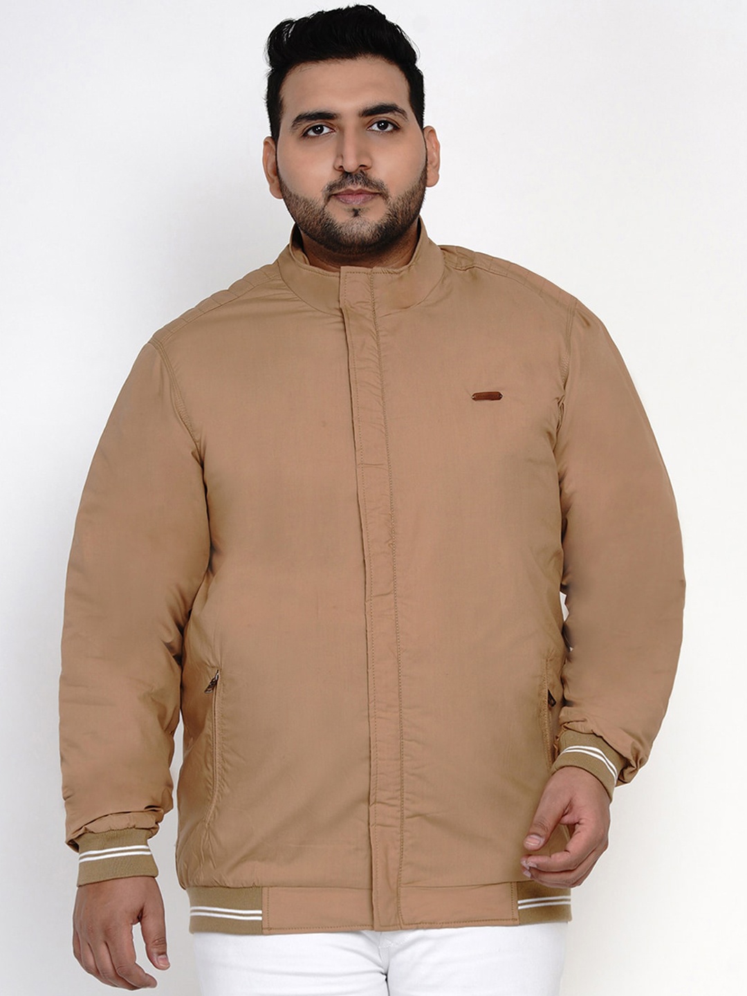 

John Pride Men Plus Size Puffer Jacket, Beige