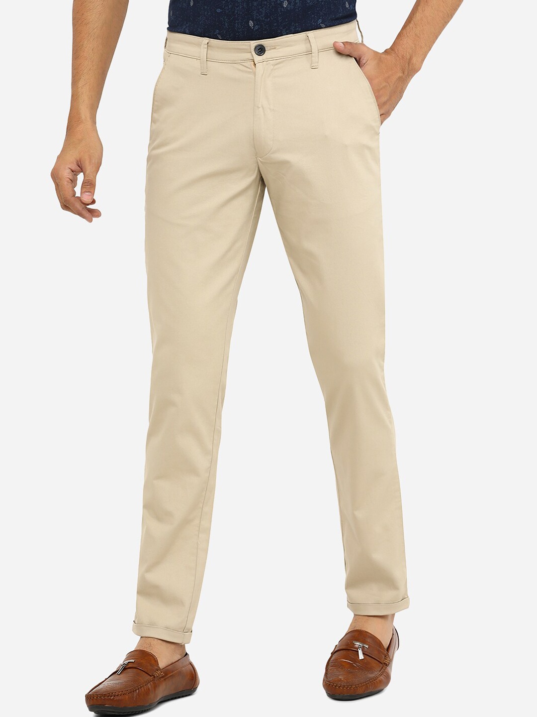 

Greenfibre Men Khaki Slim Fit Cotton Chinos
