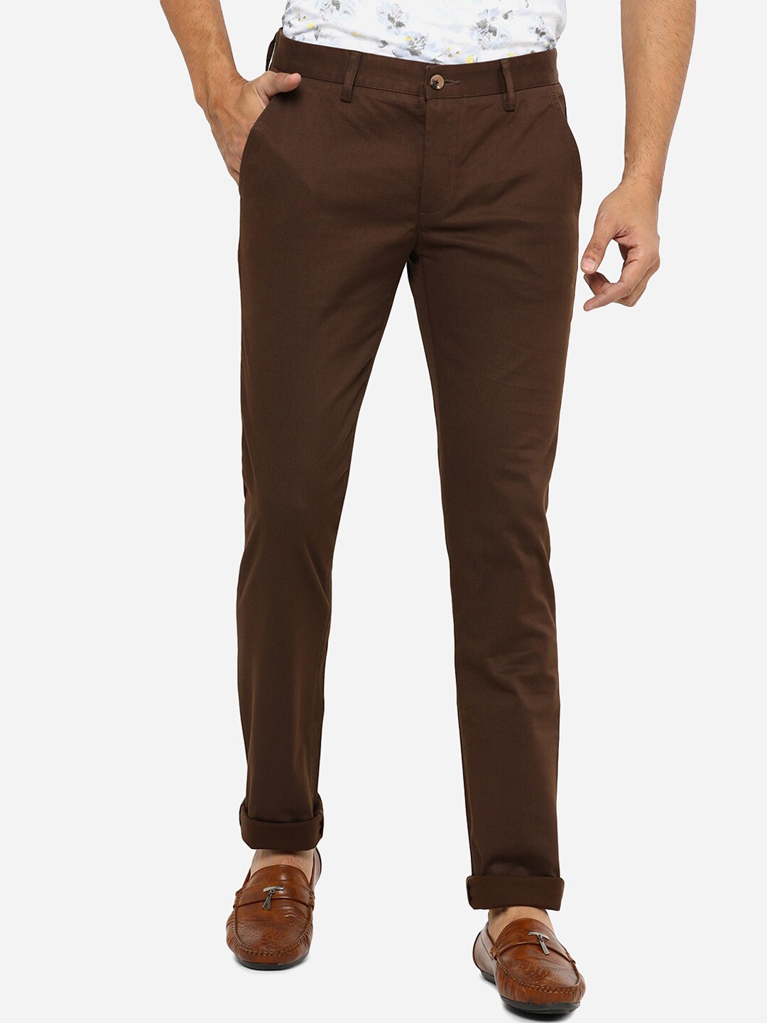 

Greenfibre Men Brown Slim Fit Cotton Chinos