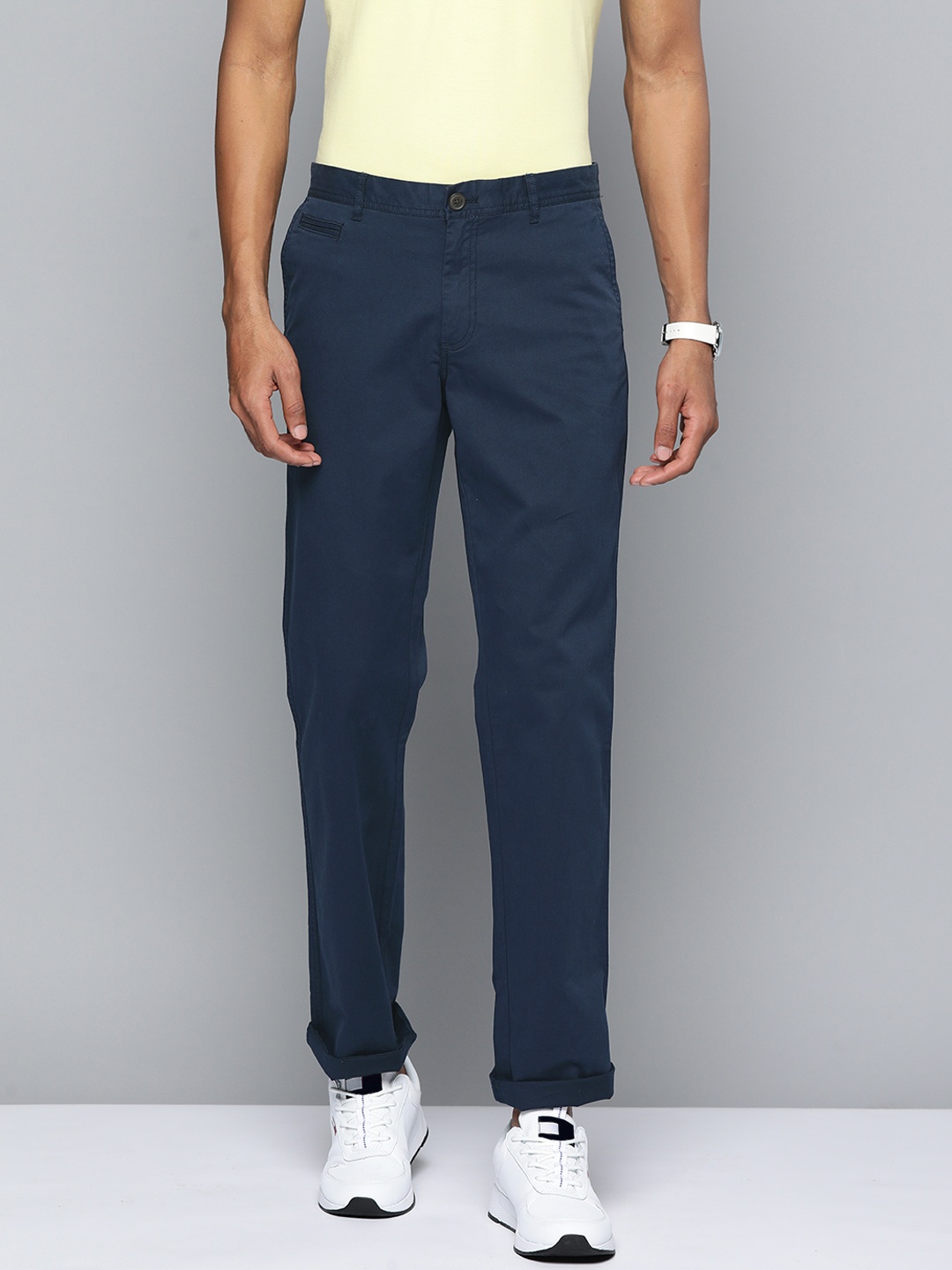

Indian Terrain Men Kansas Slim Fit Chinos Trousers, Navy blue
