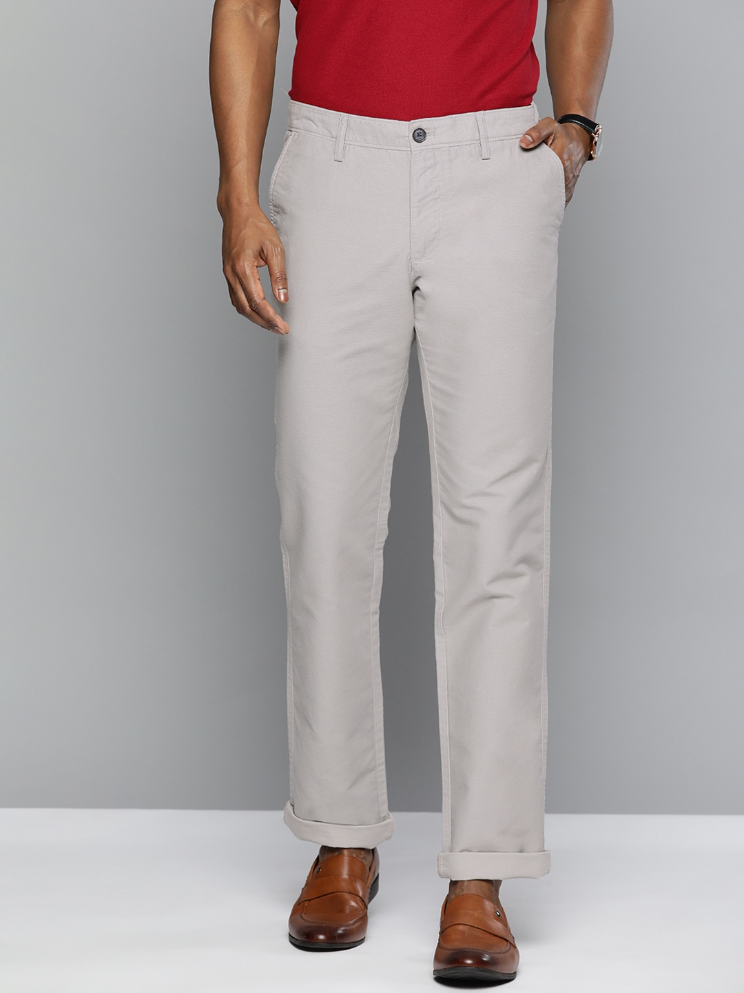 

Indian Terrain Men Kansas Regular Fit Chinos, Grey