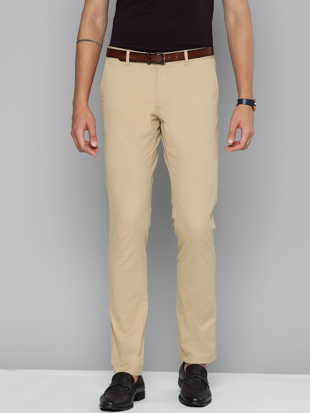 

Indian Terrain Men Brooklyn Slim Fit Trousers, Khaki