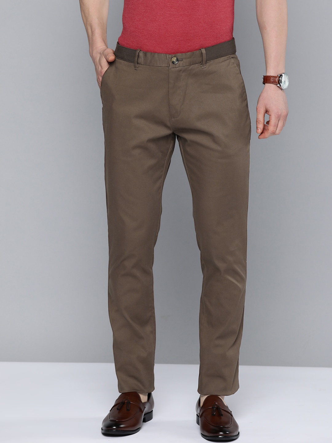 

Indian Terrain Men Urban Comfort Fit Trousers, Brown