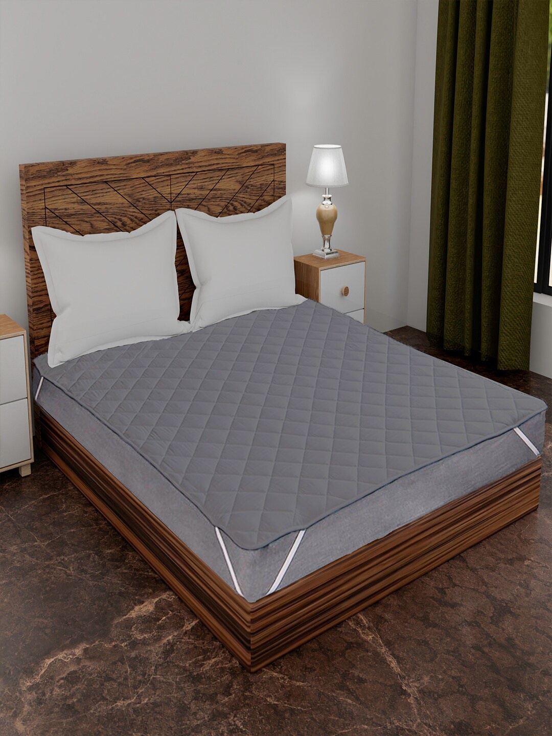 

AVI Grey Solid Waterproof Twin Size Mattress Protector