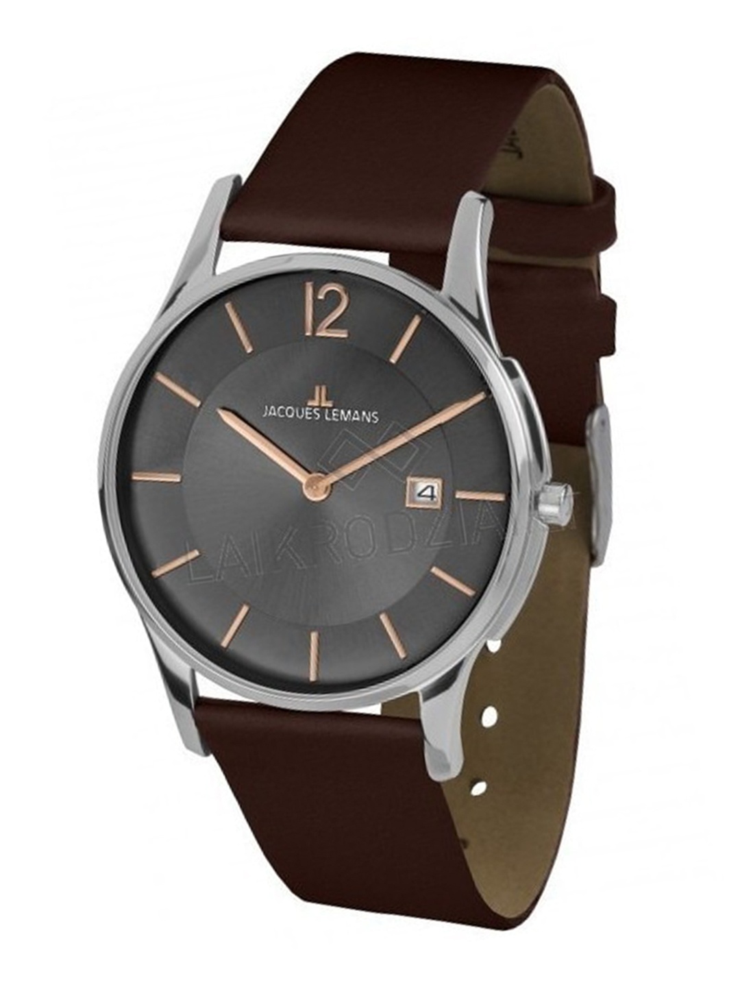 

Jacques Lemans Men Grey Dial & Brown Leather Straps Analogue Watch 1-1850E