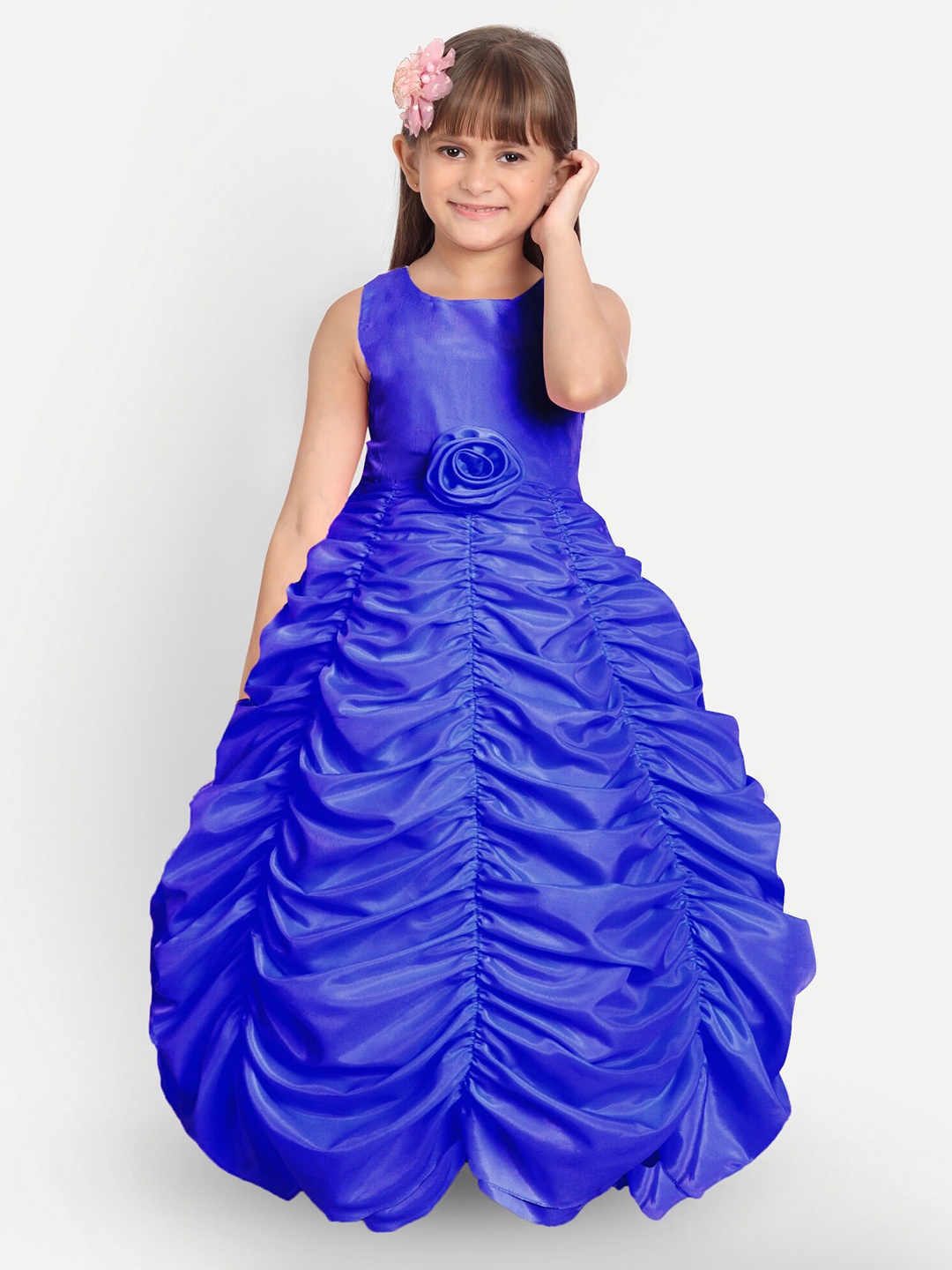 

SOFYANA Girls Blue Satin Maxi Dress
