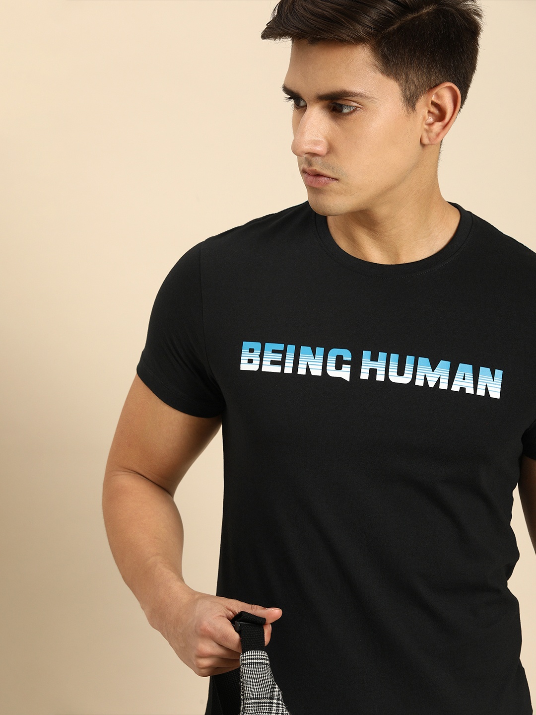 

Being Human Clothing Men Pure Cotton Typography Printed T-shirt, Black