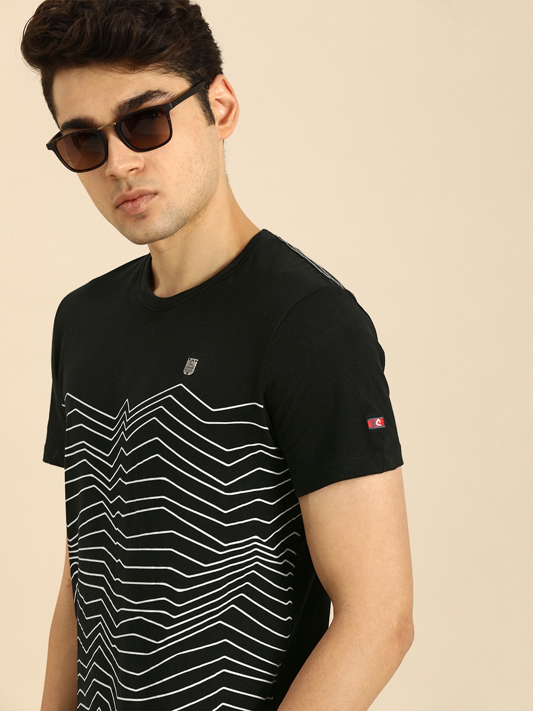 

Being Human Clothing Men Pure Cotton Printed Round Neck T-shirt, Black