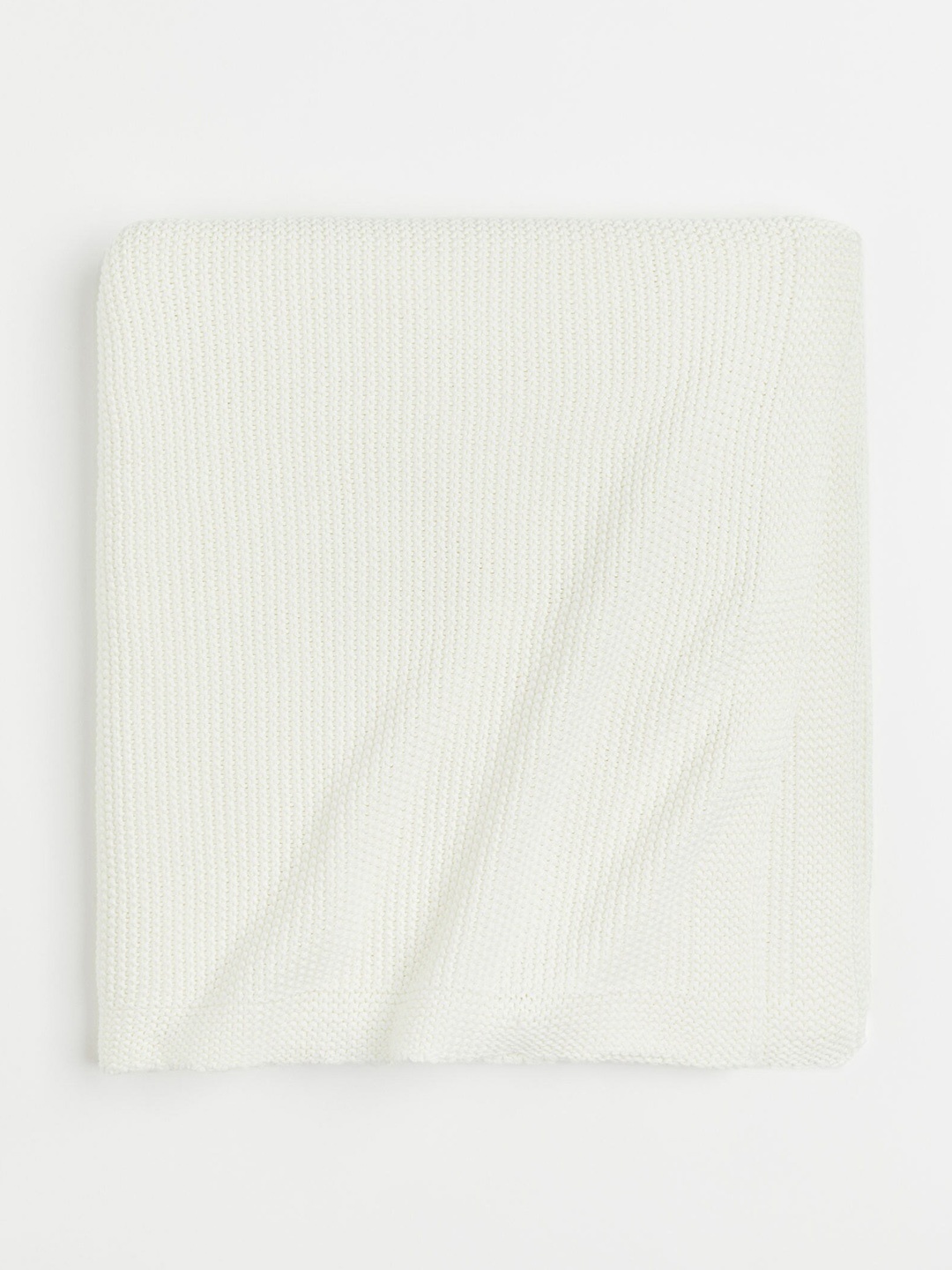 

H&M Kids Moss-Stitched Cotton Blanket, White