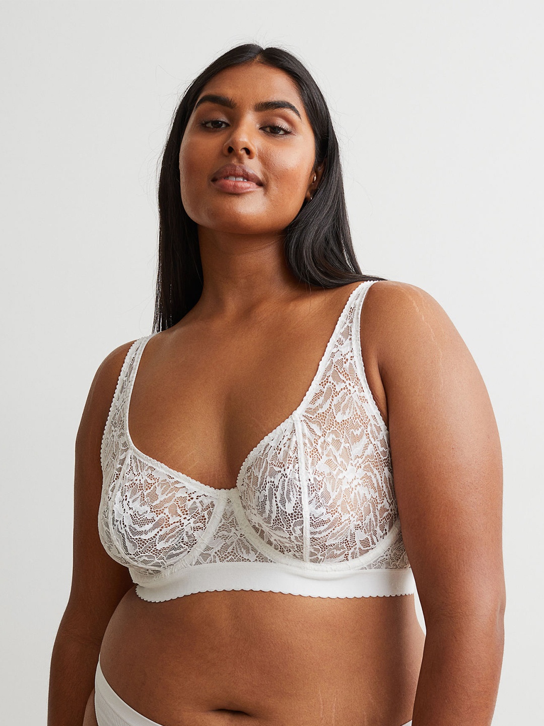 

H&M Women H&M+ Non-padded underwired bra, White