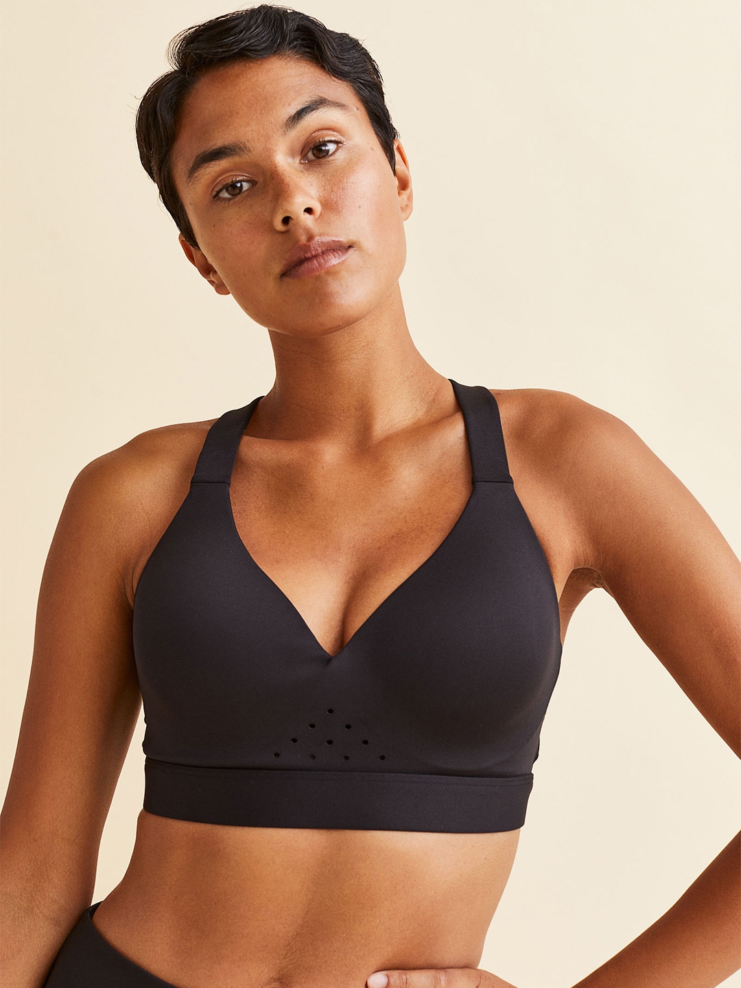 

H&M Women Black High Support Sports Bra