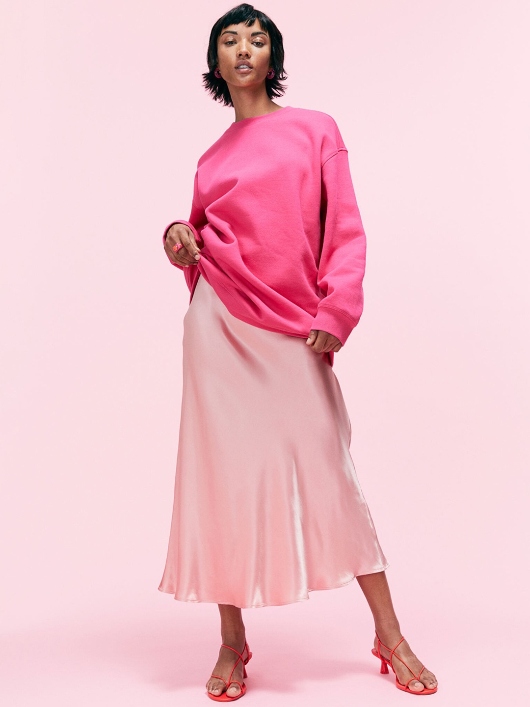 

H&M Women Flared skirt, Pink